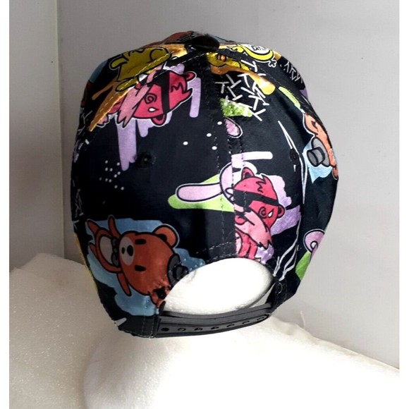 FIVE NIGHTS AT FREDDY Snapback Men Cap Hat All Over Cartoon Black Velvet VGC - Picture 4 of 11